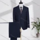 Wholesale Men's Business Lapel Single Breasted Striped Flap Pockets Blazer Jacket & Pants 2 Piece Set X7896# Navy Clothing Wholesale Market Liuhua