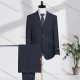 Wholesale Men's Business Lapel Single Breasted Striped Flap Pockets Blazer Jacket & Pants 2 Piece Set X7896# Dim Gray Clothing Wholesale Market Liuhua