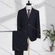 Wholesale Men's Business Lapel Single Breasted Striped Flap Pockets Blazer Jacket & Pants 2 Piece Set X7896# Black 1# Clothing Wholesale Market Liuhua