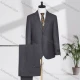 Wholesale Men's Business Lapel Single Breasted Striped Flap Pockets Blazer Jacket & Pants 2 Piece Set X8017# Dark Gray Clothing Wholesale Market Liuhua