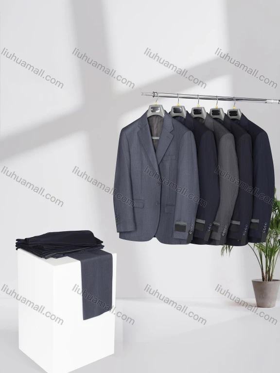 Wholesale Men's Business Lapel Single Breasted Plain Flap Pockets Blazer Jacket & Pants 2 Piece Set X8018#