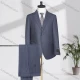 Wholesale Men's Business Lapel Single Breasted Plain Flap Pockets Blazer Jacket & Pants 2 Piece Set X8018# Slate Gray Clothing Wholesale Market Liuhua