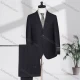 Wholesale Men's Business Lapel Single Breasted Plain Flap Pockets Blazer Jacket & Pants 2 Piece Set X8018# Black Clothing Wholesale Market Liuhua