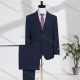 Wholesale Men's Business Lapel Single Breasted Striped Flap Pockets Blazer Jacket & Pants 2 Piece Set X8028# Midnight Blue Clothing Wholesale Market Liuhua