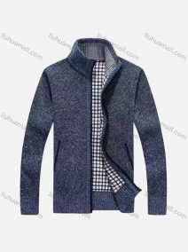 Wholesale Men's Casual Long Sleeve Stand Collar Zipper Jackets With Thermal Lined, LIUHUA CLOTHING WHOLESALE