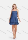 Wholesale Women's Casual Sleeveless Ruffle Hem Short Denim Cami Dress - Liuhuamall