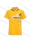 Wholesale Boy's Casual Letter Graphic Embroidered Striped Short Sleeve Polo Shirt - Liuhuamall