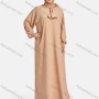 Wholesale Women's Vintage Islamic Chiffon Plain Muslim Long Sleeve Floor Length Hooded Scarf Abaya Dress preview