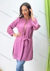 Wholesale Women's Casual Lace Up Keyhole Neck Long Sleeve Embroidered Short Dress 15A# - Liuhuamall