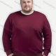 Wholesale Men's Plus Size Plain Crew Neck Long Sleeve Knitted Pullover Sweater Maroon Clothing Wholesale Market Liuhua