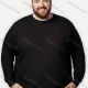 Wholesale Men's Plus Size Plain Crew Neck Long Sleeve Knitted Pullover Sweater Black Clothing Wholesale Market Liuhua