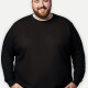 Men's Plus Size Plain Crew Neck Long Sleeve Knitted Pullover Sweater Black Clothing Wholesale Market -LIUHUA