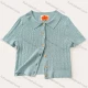 Wholesale Girls Casual Plain Collared Short Sleeve Button Down Hollow Out Shirt MB22BMY631# Blue Clothing Wholesale Market Liuhua