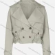 Wholesale Women's Casual Plain Lapel Double Breasted Long Sleeve Flap Pockets Drawstring Crop Trench Coat Jacket 45# Clothing Wholesale Market Liuhua