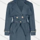 Wholesale Women's Casual Plain Lapel Button Closure Long Sleeve Trench Coat With Belt 60# Clothing Wholesale Market Liuhua