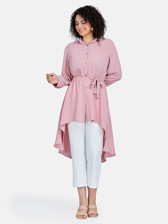 Women's Casual Collared Shirt Sleeve Plain Shirt Dress 8810#, Clothing Wholesale Market -LIUHUA, Dress%20Shirts