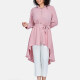 Women's Casual Collared Shirt Sleeve Plain Shirt Dress 8810# Pink Clothing Wholesale Market -LIUHUA