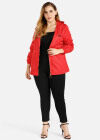 Wholesale Women's Plus Size Plain Long Sleeve Zipper Jacket With Hood - Liuhuamall
