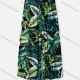 Wholesale Women's Casual Allover Leaf Floral Print Elastic Waist A-line Midi Skirts Cadmium Green Clothing Wholesale Market Liuhua