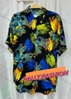 Wholesale Women's Vintage Short Sleeve Floral Abstract Print Button Down Shirts - Liuhuamall