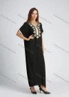 Wholesale Women's Batwing Sleeve Vintage Embroidered Maxi Kaftan - Liuhuamall