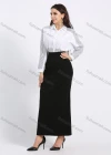 Wholesale Women's Elegant High Waist Plain A-Line Maxi Skirt - Liuhuamall