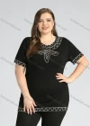 Wholesale Women's Plus Size Round Neck Short Sleeve Embroidery Casual Top - Liuhuamall