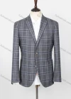 Wholesale Men's Formal Lapel Long Sleeve Two Buttons Patch Pocket Plaid Blazer Jackets - Liuhuamall