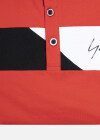Wholesale Boys Casual Colorblock Letter Print Striped Trim Short Sleeve Polo Shirt - Liuhuamall
