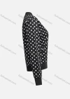 Wholesale Women's Casual Mock Neck Long Sleeve Pearl Zip Polka Dot Jacket 6411# - Liuhuamall