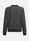 Wholesale Women's Casual Mock Neck Long Sleeve Pearl Zip Polka Dot Jacket 6411# - Liuhuamall