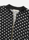 Wholesale Women's Casual Mock Neck Long Sleeve Pearl Zip Polka Dot Jacket 6411# - Liuhuamall