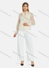 Wholesale Women's Casual Bow Tie Neck Shirt Sleeve Pin Dot Buttons Blouse 700-16# - Liuhuamall