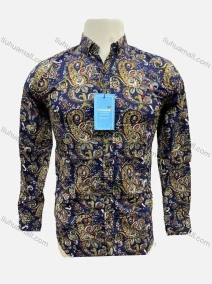 Wholesale Men's Casual Allover Print Long Sleeve Shirt, LIUHUA CLOTHING WHOLESALE