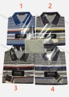 Wholesale Men's Casual Striped Colorblock Short Sleeve Polo Shirt - Liuhuamall