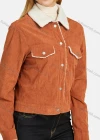 Wholesale Women's Long Sleeve Thermal Lined Buttons Fake Pockets Corduroy Jacket - Liuhuamall