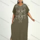 Wholesale Women's African Plus Size Vintage Round Neck Robe Batwing Sleeve Floral Embroidery Plain Kaftan Dress 7# Clothing Wholesale Market Liuhua