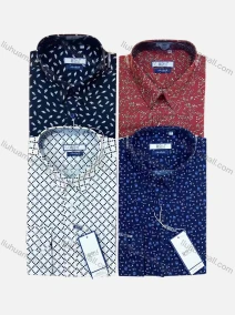 Wholesale Men's Casual Allover Print Long Sleeve Button Down Shirt, LIUHUA CLOTHING WHOLESALE