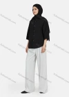 Wholesale Women's Casual Plain Button Down 3/4 Sleeve Shirt 1242# - Liuhuamall