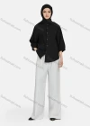 Wholesale Women's Casual Plain Button Down 3/4 Sleeve Shirt 1242# - Liuhuamall