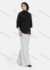 Wholesale Women's Casual Plain Button Down 3/4 Sleeve Shirt 1242# - Liuhuamall