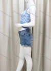 Wholesale Women's Slim Round Neck Sleeveless Checkerboard Print Tank Top - Liuhuamall