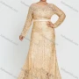 Wholesale Women's Glamorous Long Sleeve Mesh Embroidery Round Neck Lace Floor Length Evening Dress preview