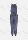Wholesale Women's Sleeveless Keyhole Neck Allover Print Jumpsuit - Liuhuamall