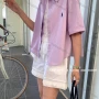 Wholesale Women's New 100% Cotton Short Sleeve Shirt, Loose Fit Slimming Embroidered Blouse, Fashion Versatile Designer Summer Top preview