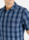 Wholesale Men's Casual Button Front Short Sleeve Plaid Shirt With Pocket - Liuhuamall