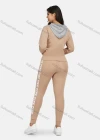 Wholesale Women's Sport Hooded Colorblock Letter Print Zipper Long Sleeve Top & Jogger Sets - Liuhuamall