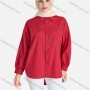 Wholesale Women's Casual High Low Hem Button Down Shirt Without Hijab preview