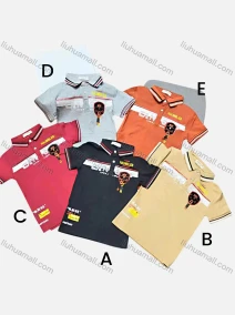 Wholesale Boys Casual Short Sleeve Letter Graphic Button Front Polo Shirts, LIUHUA CLOTHING WHOLESALE