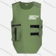 Wholesale Men's Multiple Pockets Net-panel Velcro Reflective Pullover Biker Vest Green Clothing Wholesale Market Liuhua